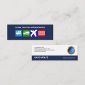 Eenvoudige, stijlvolle, professionele retro-logist mini visitekaartje (Voorkant / Achterkant)