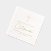 Eenvoudige Stijlvolle Religieuze Doop Kruisnamensc Folie Servetten (Links)