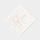 Eenvoudige Stijlvolle Religieuze Doop Kruisnamensc Folie Servetten (Rechts)