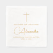 Eenvoudige Stijlvolle Religieuze Doop Kruisnamensc Folie Servetten (Voorkant)