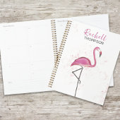 Eenvoudige Stijlvolle Roze Waterverf van Flamingo Planner