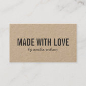 Eenvoudige Stijlvolle Rustiek Gemaakt met Love Kra Visitekaartje (Voorkant)