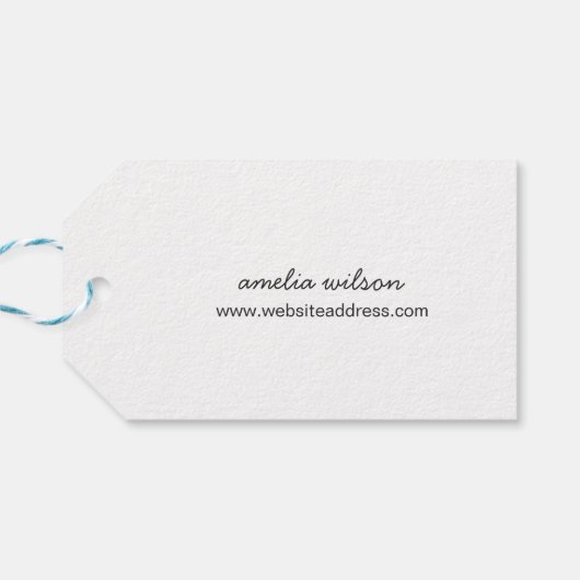 Eenvoudige stijlvolle rustieke handgemaakte kraft cadeaulabel (Achterkant Horizontaal)