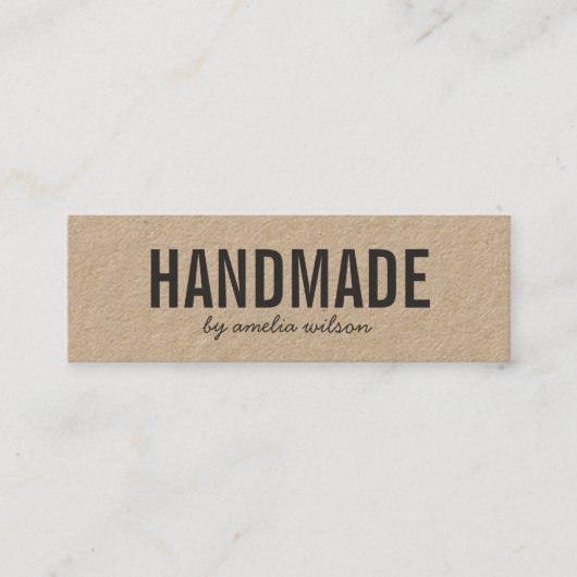 Eenvoudige stijlvolle rustieke handgemaakte kraft mini visitekaartje (Voorkant)