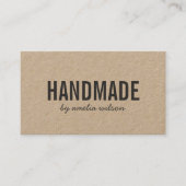 Eenvoudige stijlvolle rustieke handgemaakte kraft visitekaartje (Voorkant)