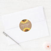 Eenvoudige stijlvolle rustieke zonnebloem. Geperso Ronde Sticker (Envelop)
