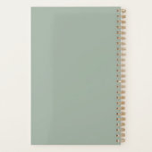 Eenvoudige Stijlvolle Sage Green Gepersonaliseerde Planner (Achterkant)