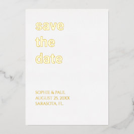 Eenvoudige stijlvolle Save the Date-folie-uitnodig Folie Uitnodiging