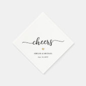 Eenvoudige Stijlvolle Script Cheers & Gold Heart W Servet (Hoek)