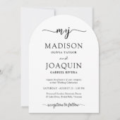 Eenvoudige Stijlvolle Script Initialen & Fotobruil Kaart (Voorkant)