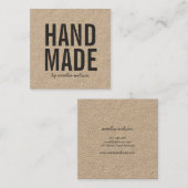 Eenvoudige stijlvolle, stijlvolle Kraft Vierkante Visitekaartje (Voorkant / Achterkant)