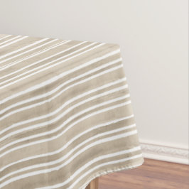 Eenvoudige stijlvolle taupe cottage gestreepte cad tafelkleed