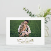 Eenvoudige stijlvolle trouwdatum foto kaart (Staand voorkant)