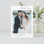 Eenvoudige stijlvolle trouwfoto Bedankt Card (Staand voorkant)