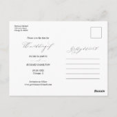 Eenvoudige stijlvolle trouwfoto om de datum te bew briefkaart (Achterkant)