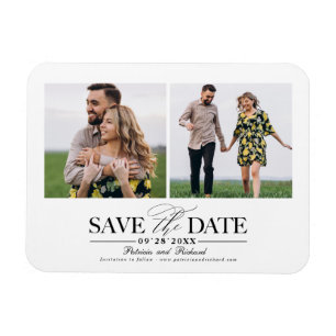 Eenvoudige stijlvolle trouwkaart save the date 2 f magneet