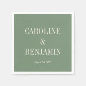 Eenvoudige stijlvolle typografie Elegant Green Wed Servet (Voorkant)