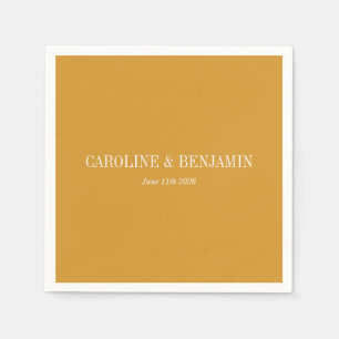 Eenvoudige stijlvolle typografie Elegant Ochre Wed Servet