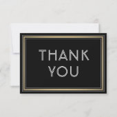 Eenvoudige stijlvolle typografie Zwart, Wit en Gou Bedankkaart (Voorkant)