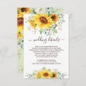 Eenvoudige stijlvolle Waterverf - Zonnebloem - det Informatiekaartje (Voorkant / Achterkant)
