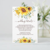 Eenvoudige stijlvolle Waterverf - Zonnebloem - det Informatiekaartje (Staand voorkant)