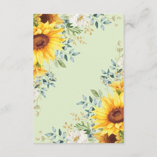 Eenvoudige stijlvolle Waterverf - Zonnebloem - det Informatiekaartje (Achterkant)