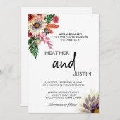 Eenvoudige stijlvolle weidebloemen kaart (Voorkant / Achterkant)