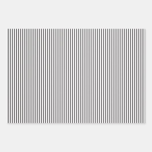 Eenvoudige, stijlvolle zwarte en witte strepen inpakpapier vel (Voorkant 3)