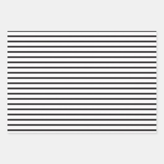 Eenvoudige, stijlvolle zwarte en witte strepen inpakpapier vel (Voorkant 2)
