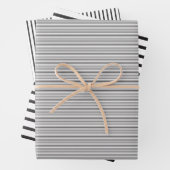 Eenvoudige, stijlvolle zwarte en witte strepen inpakpapier vel (In situ)