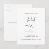 Eenvoudige Stijlvolle Zwarte Knoop Huwelijk Uitnod Aankondigingskaart (Voorkant / Achterkant)