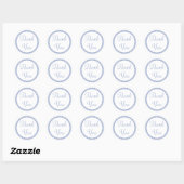 Eenvoudige stip rand blauw dank u Stickers (Vel)