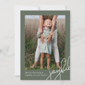 Eenvoudige Stippen Groen Vrolijk Script Elegante F Feestdagenkaart (Voorkant)