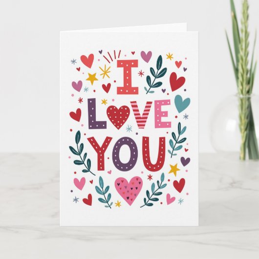 Eenvoudige Stippen Liefde Gladde Kaart (Voorkant)