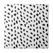 Eenvoudige Stippen Patroon Zwart Wit Tegeltje (Voorkant)