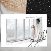 Eenvoudige Stippen Zwart Joyful Script Elegant Fot Feestdagenkaart
