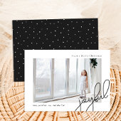 Eenvoudige Stippen Zwart Joyful Script Elegant Fot Feestdagenkaart