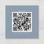 Eenvoudige Stof Blauw QR Code RSVP Informatiekaartje (Achterkant)