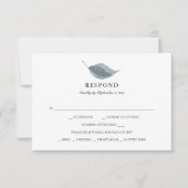 Eenvoudige Stof Blauwgroene Begroeiing Maaltijdkeu RSVP Kaartje (Voorkant)