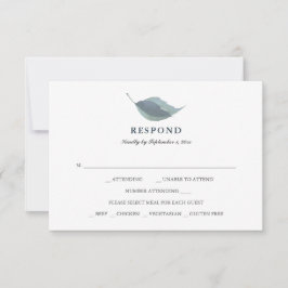 Eenvoudige Stof Blauwgroene Begroeiing Maaltijdkeu RSVP Kaartje