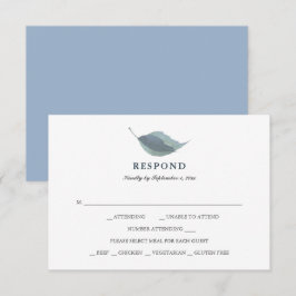 Eenvoudige Stof Blauwgroene Begroeiing Maaltijdkeu RSVP Kaartje