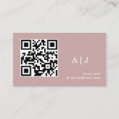Eenvoudige Stof Roze Trouwwebsite Qr Code Informatiekaartje (Achterkant)