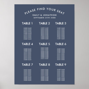Eenvoudige Stofachtige Marineblauwe Trouw Stoelen Poster