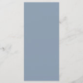 Eenvoudige Stofblauwe Bruiloft Menu (Achterkant)