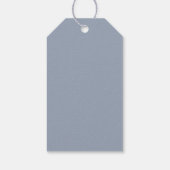 Eenvoudige Stofblauwe Kruis Script Doop Cadeaulabel (Achterkant)
