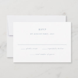 Eenvoudige Stofblauwe Minimale Trouwdag RSVP Kaartje