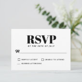 Eenvoudige Stofblauwe Moderne Minimalistische RSVP (Staand voorkant)