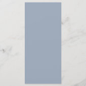 Eenvoudige Stofblauwe Monogram Elegante Trouw Menu (Achterkant)