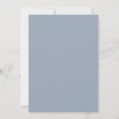 Eenvoudige Stofblauwe Monogram Elegante Trouw Save The Date (Achterkant)