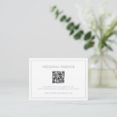 Eenvoudige Stofblauwe Monogram QR Code Elegante Tr Informatiekaartje (Staand voorkant)